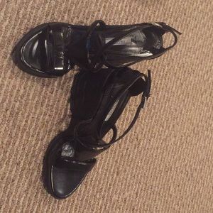 Prada black sandals wedge